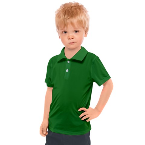 True Emerald Green Color Kids  Polo Tee by SpinnyChairDesigns