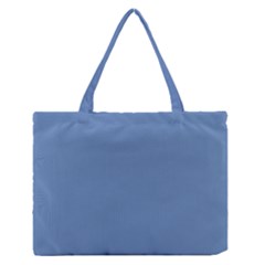 Faded Blue Color Zipper Medium Tote Bag by SpinnyChairDesigns