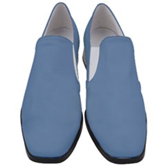 Faded Blue Color Women Slip On Heel Loafers by SpinnyChairDesigns