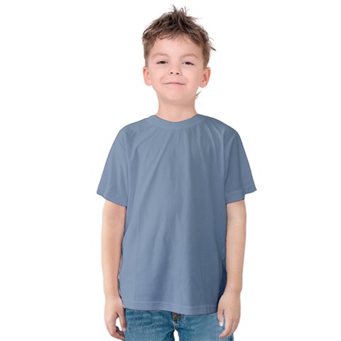 Faded Denim Blue Color Kids  Cotton Tee by SpinnyChairDesigns