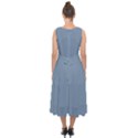 Faded Denim Blue Color Midi Tie-Back Chiffon Dress View2