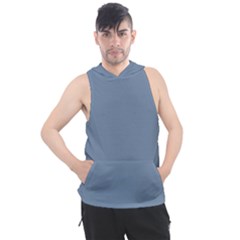 Faded Denim Blue Color Men s Sleeveless Hoodie by SpinnyChairDesigns