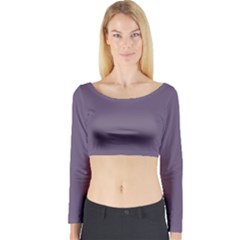 Grape Compote Purple Color Long Sleeve Crop Top by SpinnyChairDesigns