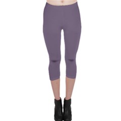 Grape Compote Purple Color Capri Leggings  by SpinnyChairDesigns