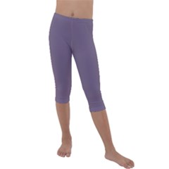 Grape Compote Purple Color Kids  Lightweight Velour Capri Leggings  by SpinnyChairDesigns