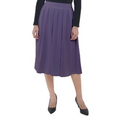 Grape Compote Purple Color Classic Velour Midi Skirt  by SpinnyChairDesigns