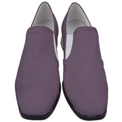 Grape Compote Purple Color Women Slip On Heel Loafers by SpinnyChairDesigns