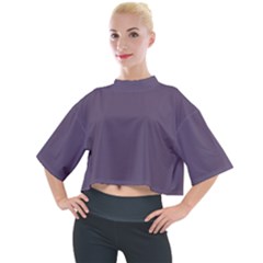 Grape Compote Purple Color Mock Neck Tee by SpinnyChairDesigns