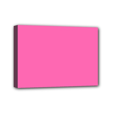 Hot Hollywood Pink Color Mini Canvas 7  X 5  (stretched) by SpinnyChairDesigns