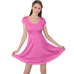 Hot Hollywood Pink Color Cap Sleeve Dress by SpinnyChairDesigns