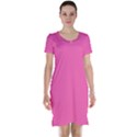 Hot Hollywood Pink Color Short Sleeve Nightdress View1