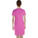 Hot Hollywood Pink Color Short Sleeve Nightdress View2