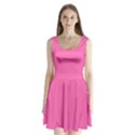 Hot Hollywood Pink Color Split Back Mini Dress  View1