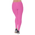 Hot Hollywood Pink Color Velvet Leggings View2