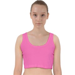 Hot Hollywood Pink Color Velvet Racer Back Crop Top by SpinnyChairDesigns