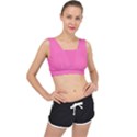 Hot Hollywood Pink Color V-Back Sports Bra View1