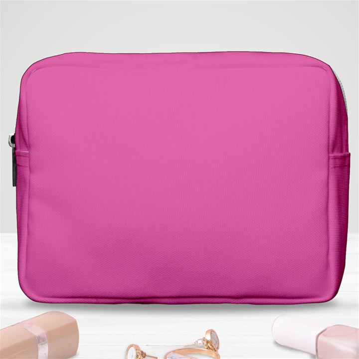 Hot Hollywood Pink Color Make Up Pouch (Large)