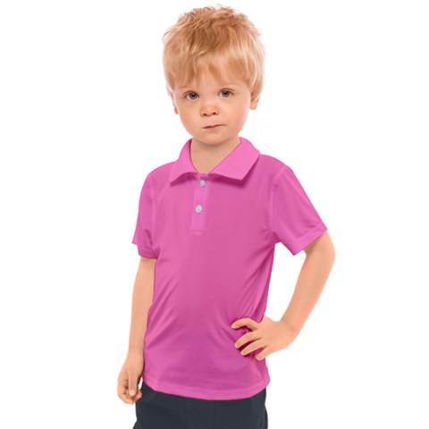 Hot Hollywood Pink Color Kids  Polo Tee by SpinnyChairDesigns