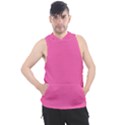 Hot Hollywood Pink Color Men s Sleeveless Hoodie View1