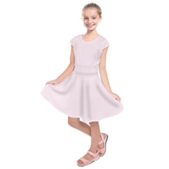 Lavender Blush Pink Color Kids  Short Sleeve Dress by SpinnyChairDesigns