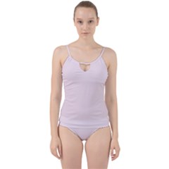 Lavender Blush Pink Color Cut Out Top Tankini Set by SpinnyChairDesigns