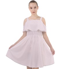 Lavender Blush Pink Color Cut Out Shoulders Chiffon Dress by SpinnyChairDesigns