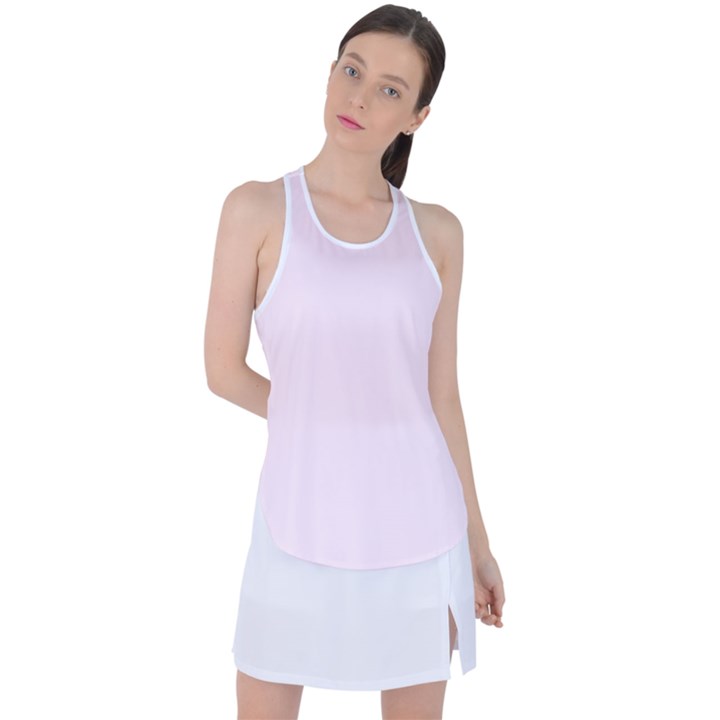 Lavender Blush Pink Color Racer Back Mesh Tank Top