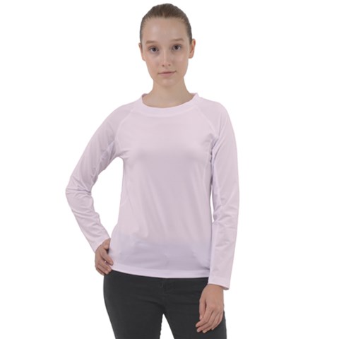 Lavender Blush Pink Color Women s Long Sleeve Raglan Tee by SpinnyChairDesigns