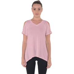 Baby Pink Color Cut Out Side Drop Tee by SpinnyChairDesigns