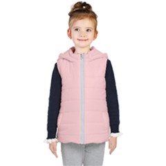 Baby Pink Color Kids  Hooded Puffer Vest by SpinnyChairDesigns