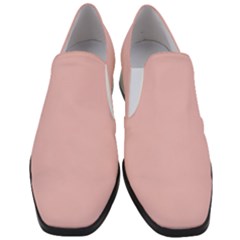 Baby Pink Color Women Slip On Heel Loafers by SpinnyChairDesigns