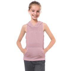 Baby Pink Color Kids  Sleeveless Hoodie by SpinnyChairDesigns