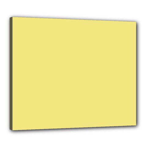 True Lemon Yellow Color Canvas 24  X 20  (stretched) by SpinnyChairDesigns