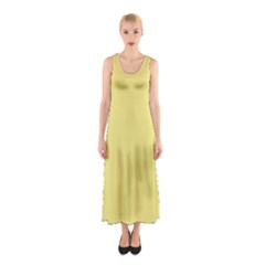 True Lemon Yellow Color Sleeveless Maxi Dress by SpinnyChairDesigns