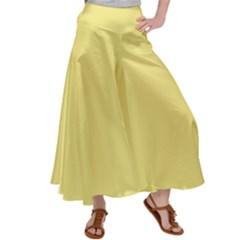 True Lemon Yellow Color Satin Palazzo Pants by SpinnyChairDesigns