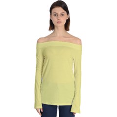 True Lemon Yellow Color Off Shoulder Long Sleeve Top by SpinnyChairDesigns