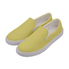 True Lemon Yellow Color Women s Canvas Slip Ons by SpinnyChairDesigns