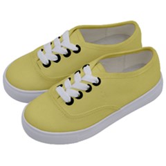 True Lemon Yellow Color Kids  Classic Low Top Sneakers by SpinnyChairDesigns