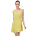 True Lemon Yellow Color Summer Time Chiffon Dress View1