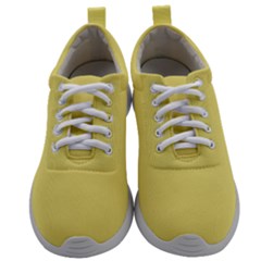 True Lemon Yellow Color Mens Athletic Shoes by SpinnyChairDesigns