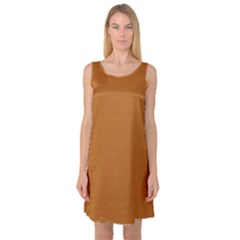 True Light Brown Color Sleeveless Satin Nightdress by SpinnyChairDesigns