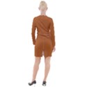 True Light Brown Color Button Long Sleeve Dress View2