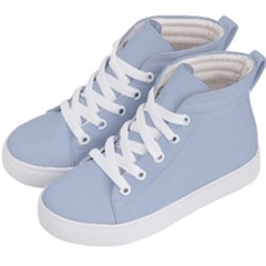 Light Steel Blue Color Kids  Hi-top Skate Sneakers by SpinnyChairDesigns