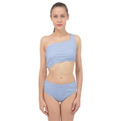 Light Steel Blue Color Spliced Up Two Piece Swimsuit by SpinnyChairDesigns