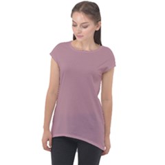 True Mauve Color Cap Sleeve High Low Top by SpinnyChairDesigns