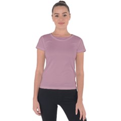 True Mauve Color Short Sleeve Sports Top  by SpinnyChairDesigns