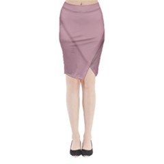 True Mauve Color Midi Wrap Pencil Skirt by SpinnyChairDesigns