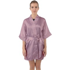 True Mauve Color Half Sleeve Satin Kimono  by SpinnyChairDesigns