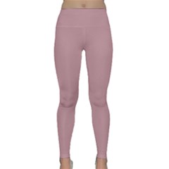 True Mauve Color Lightweight Velour Classic Yoga Leggings by SpinnyChairDesigns