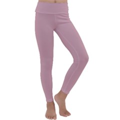 True Mauve Color Kids  Lightweight Velour Classic Yoga Leggings by SpinnyChairDesigns